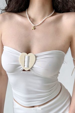 Casual Day Outfits, Easy Trendy Outfits Secret Crush Heart Tube Top