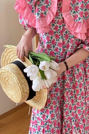 Casual Day Outfits, Easy Trendy Outfits Secret Garden Collar Floral Dress