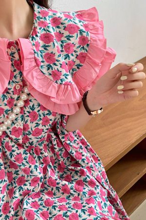 Casual Day Outfits, Easy Trendy Outfits Secret Garden Collar Floral Dress