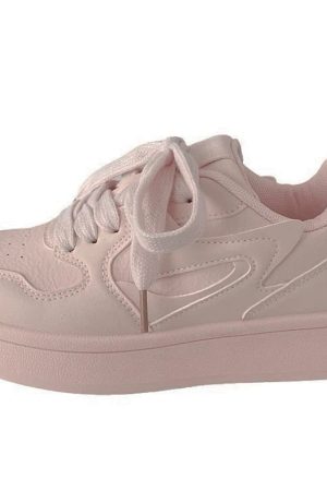 Casual Day Outfits, Easy Trendy Outfits Self Made Skater Sneakers in Pink