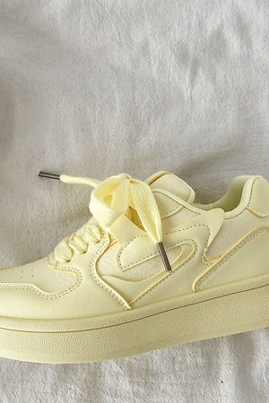 Casual Day Outfits, Easy Trendy Outfits Self Made Skater Sneakers in Yellow
