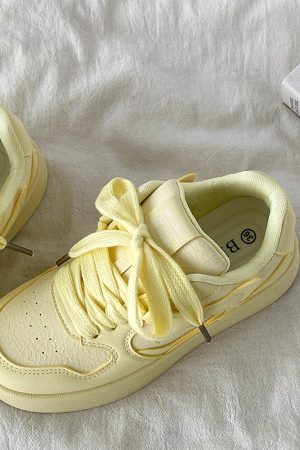 Casual Day Outfits, Easy Trendy Outfits Self Made Skater Sneakers in Yellow