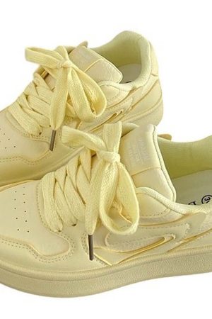 Casual Day Outfits, Easy Trendy Outfits Self Made Skater Sneakers in Yellow