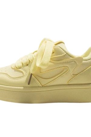Casual Day Outfits, Easy Trendy Outfits Self Made Skater Sneakers in Yellow