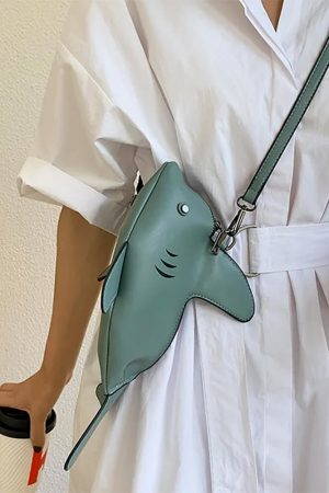 Casual Day Outfits, Easy Trendy Outfits Shark-Shaped Crossbody Bag
