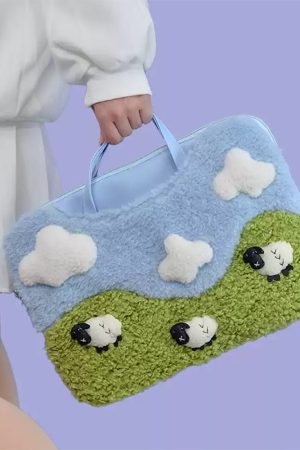 Casual Day Outfits, Easy Trendy Outfits Sheep Embroidery Aesthetic Handbag