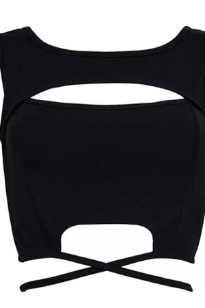 Casual Day Outfits, Easy Trendy Outfits She's a Danger Cutout Crop Top