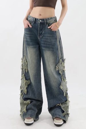 Casual Day Outfits, Easy Trendy Outfits Side Stripe Star Jeans