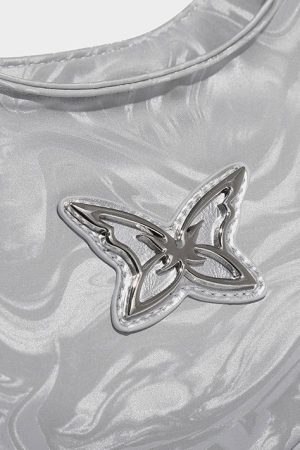 Casual Day Outfits, Easy Trendy Outfits Silver Butterfly Shoulder Bag