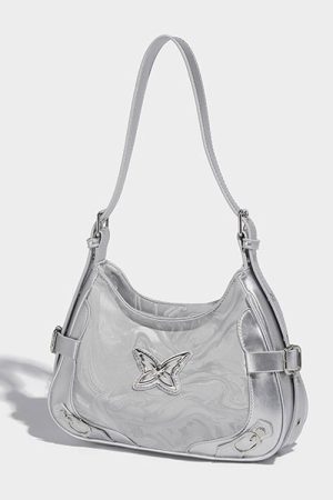 Casual Day Outfits, Easy Trendy Outfits Silver Butterfly Shoulder Bag
