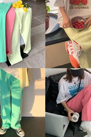 Casual Day Outfits, Easy Trendy Outfits Skater Girl Aesthetic Wide Neon Jeans