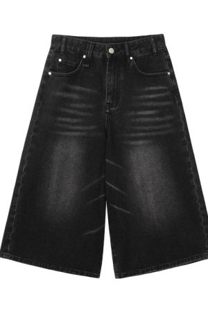 Casual Day Outfits, Easy Trendy Outfits Skater Girl Denim Baggy Shorts