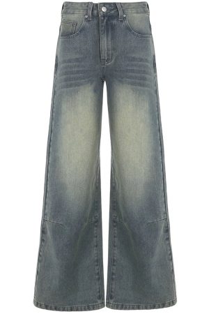 Casual Day Outfits, Easy Trendy Outfits Skater Girl Washed Wide-Leg Jeans