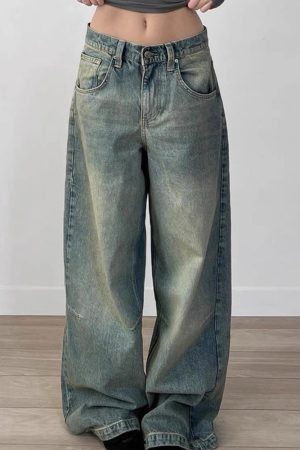 Casual Day Outfits, Easy Trendy Outfits Skater Girl Washed Wide-Leg Jeans