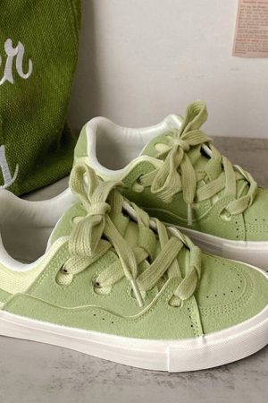 Casual Day Outfits, Easy Trendy Outfits Skater Light Green Sneakers