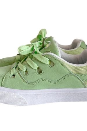 Casual Day Outfits, Easy Trendy Outfits Skater Light Green Sneakers