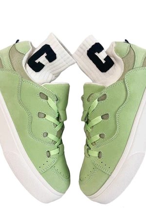 Casual Day Outfits, Easy Trendy Outfits Skater Light Green Sneakers
