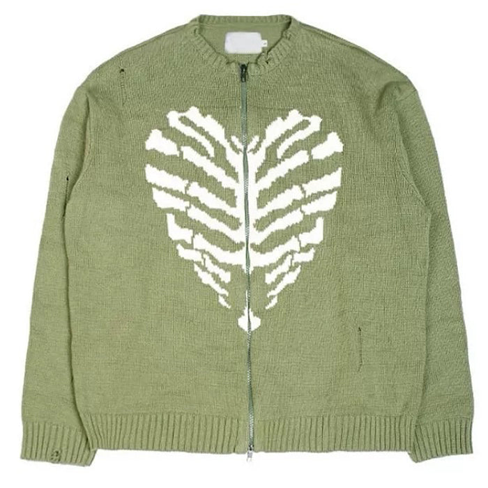 Casual Day Outfits, Easy Trendy Outfits Skeleton Print Zip Up Sweater Casual Day Outfits, Easy Trendy Outfits Skeleton Print Zip Up Sweater