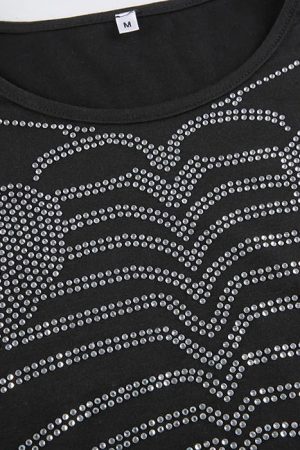 Casual Day Outfits, Easy Trendy Outfits Skeleton Rhinestone Crop Top