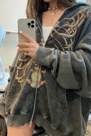 Casual Day Outfits, Easy Trendy Outfits Skeleton Zip Up Hoodie