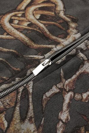 Casual Day Outfits, Easy Trendy Outfits Skeleton Zip Up Hoodie