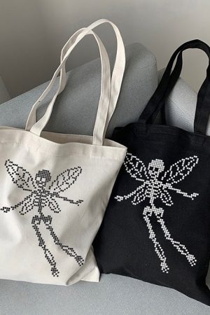 Casual Day Outfits, Easy Trendy Outfits Skull Butterfly Canvas Bag