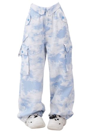 Casual Day Outfits, Easy Trendy Outfits Sky Blue Cargo Pants