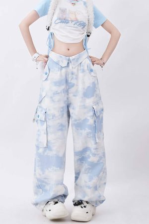 Casual Day Outfits, Easy Trendy Outfits Sky Blue Cargo Pants