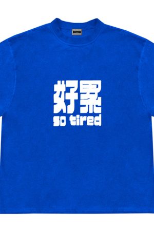 Casual Day Outfits, Easy Trendy Outfits So Tired Oversized Graphic T-Shirt