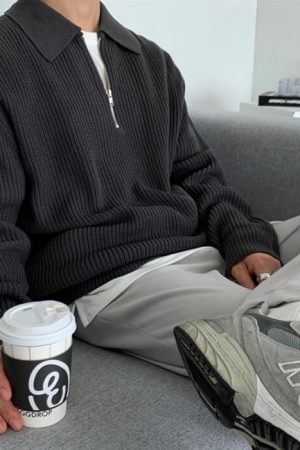 Casual Day Outfits, Easy Trendy Outfits Soft Boy Aesthetic Knit Pullover