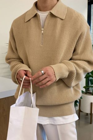 Casual Day Outfits, Easy Trendy Outfits Soft Boy Aesthetic Knit Pullover