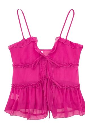 Casual Day Outfits, Easy Trendy Outfits Soft Girl Aesthetic Ruffle Top