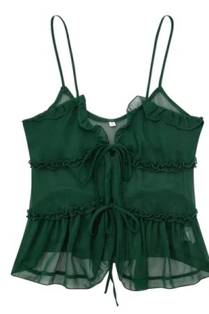 Casual Day Outfits, Easy Trendy Outfits Soft Girl Aesthetic Ruffle Top