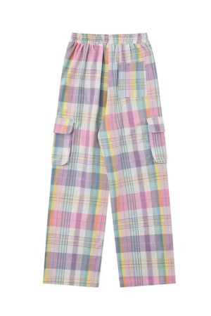 Casual Day Outfits, Easy Trendy Outfits Soft Girl Plaid Cargo Pants