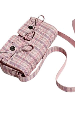 Casual Day Outfits, Easy Trendy Outfits Soft Girl Plaid Mini Shoulder Bag