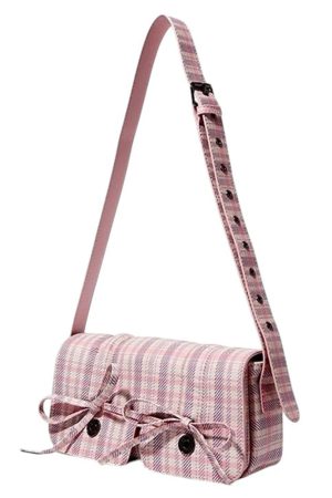 Casual Day Outfits, Easy Trendy Outfits Soft Girl Plaid Mini Shoulder Bag