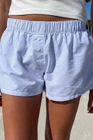 Casual Day Outfits, Easy Trendy Outfits Soft Striped Lounge Shorts