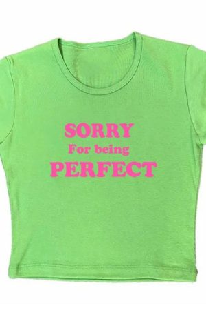 Casual Day Outfits, Easy Trendy Outfits Sorry For Being Perfect Baby Tee
