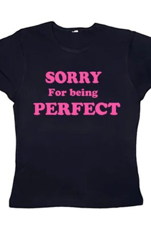 Casual Day Outfits, Easy Trendy Outfits Sorry For Being Perfect Baby Tee