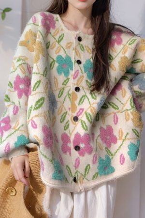 Casual Day Outfits, Easy Trendy Outfits Spring Garden Knit Jacket