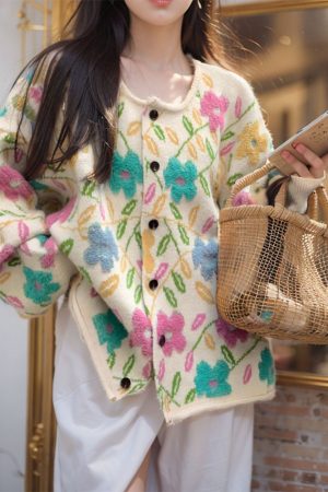 Casual Day Outfits, Easy Trendy Outfits Spring Garden Knit Jacket