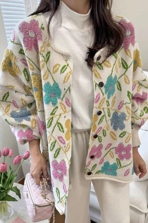 Casual Day Outfits, Easy Trendy Outfits Spring Garden Knit Jacket