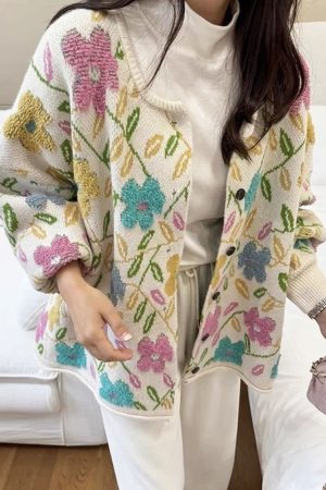 Casual Day Outfits, Easy Trendy Outfits Spring Garden Knit Jacket