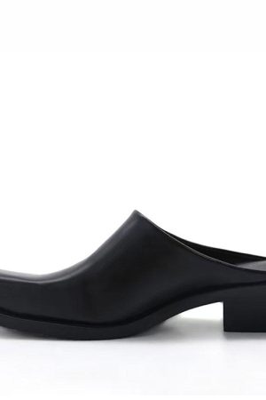 Casual Day Outfits, Easy Trendy Outfits Square Toe Minimalist Black Mules