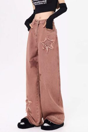 Casual Day Outfits, Easy Trendy Outfits Star Aesthetic Pink Jeans