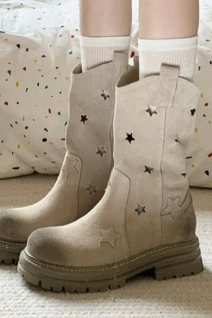 Casual Day Outfits, Easy Trendy Outfits Star Cut-Out Boots