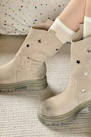 Casual Day Outfits, Easy Trendy Outfits Star Cut-Out Boots