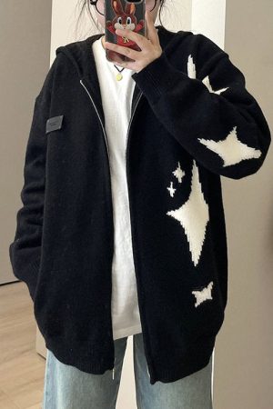 Casual Day Outfits, Easy Trendy Outfits Star Girl Aesthetic Knit Hoodie