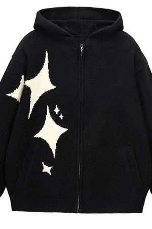 Casual Day Outfits, Easy Trendy Outfits Star Girl Aesthetic Knit Hoodie