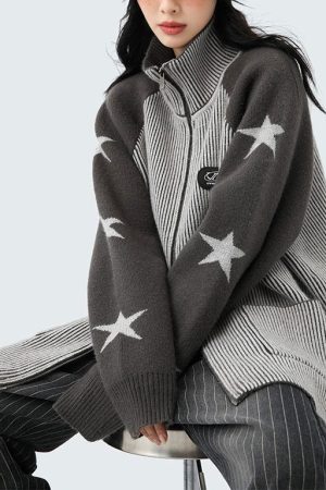 Casual Day Outfits, Easy Trendy Outfits Star Girl Aesthetic Zip Up Sweater